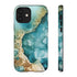 Aquamarine inspired Geode in Watercolor - Impact Resistant Phone Case iPhone 12 Matte